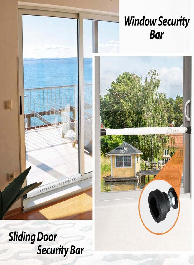 BsBsBest Window Security Bars Inside Adjustable 18 to 51 Inch Sliding Door Security Bar Interior White 1 Pack Window Locks Security up and Down Window Bars Security Extendable - Image 3